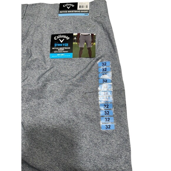 Callaway Men's Size 32 Opti-Dri Golf  Gray Design Active Waistband Short NWT - Picture 7 of 9